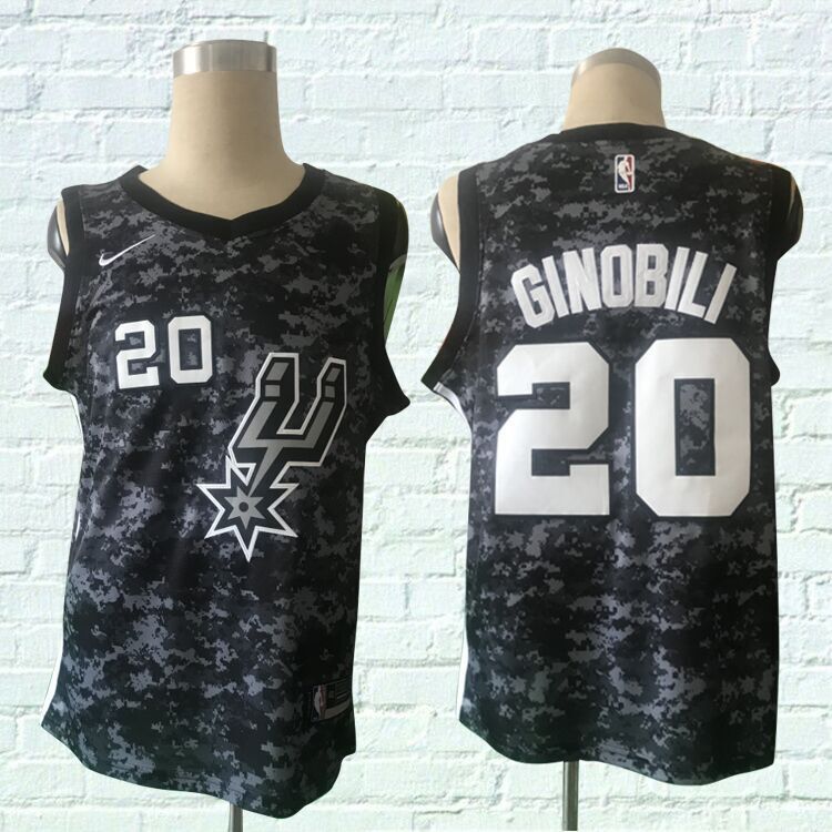 Men San Antonio Spurs 20 Ginobili Black City Edition Nike NBA Jerseys
